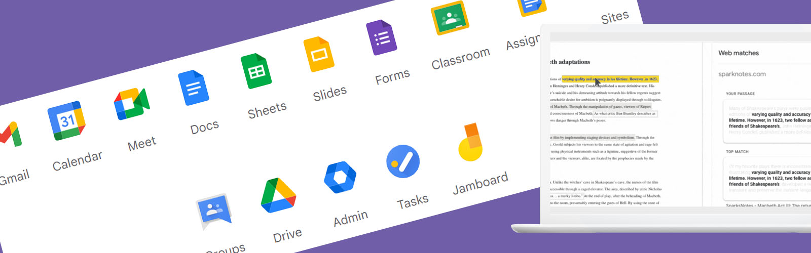 Illustration of the originality report in Google Workspace for Education
