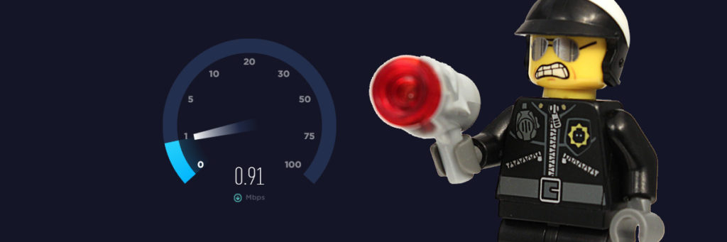 Slow Wifi measurement and angry Lego man with speed gun