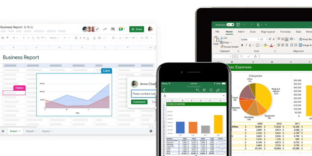 Google Sheets vs Microsoft Excel - Interface comparison